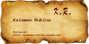 Kelemen Rubina névjegykártya